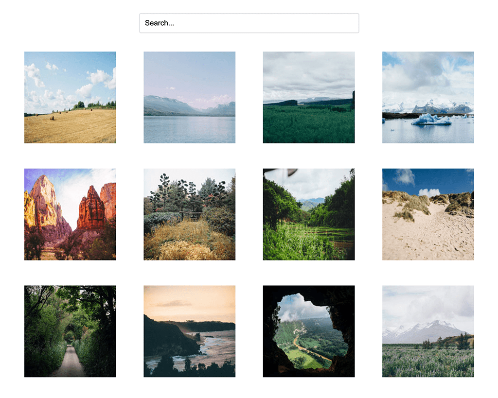 Screenshot of Interactive Photo Gallery project
