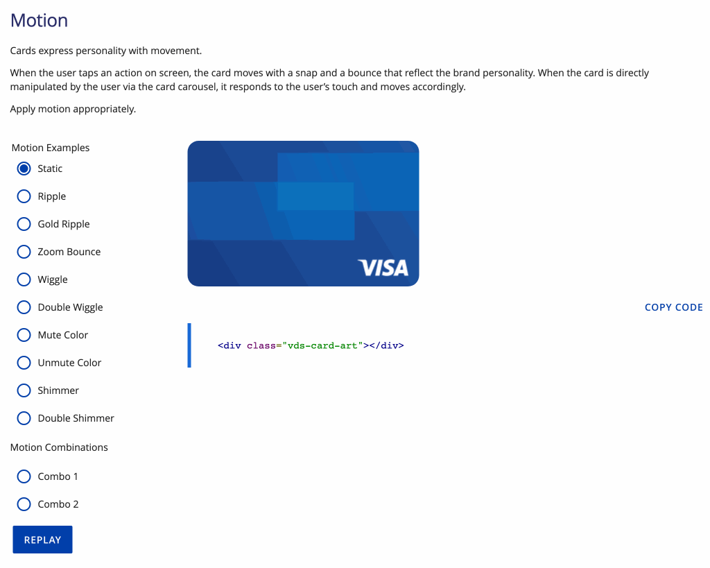 Screenshot of VISA Card CSS Animation Component project